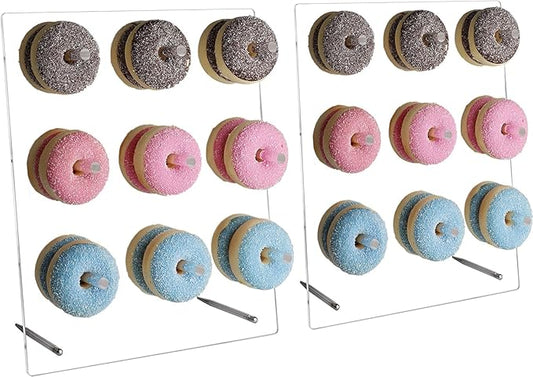 weddingwish 4 Tier Square LED Cupcake Stand & 2pcs Donut Wall