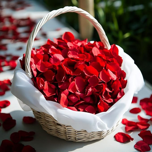 Eslibin 300 PCS Dried Real Red Rose Flower Petals Confetti for Wedding, 2.82oz Preserved Freeze Flower Girl Petals for Romantic Night Wedding Proposal Centerpeice Shower Party Decor