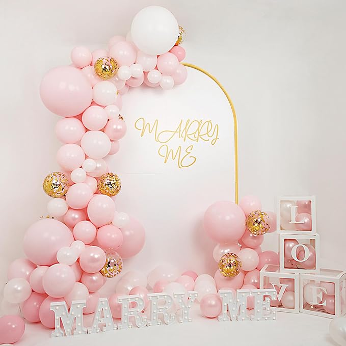 6.6 FT Metal Arch Backdrop Stand, Wedding Arch Backdrop Stand for Ceremony, Gold Wedding Balloon Arch Stand, Reusable Arch Frame Wedding for Birthday Party, Baby Shower and Ceremony Decoration