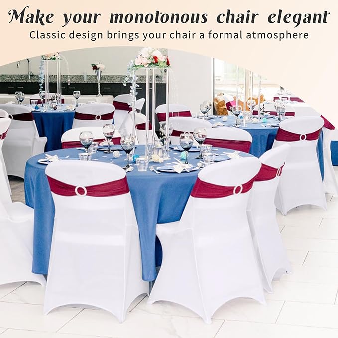 White Chair Covers Stretch Folding Chair Covers Universal Spandex Fitted Chair Slipcovers for Wedding Dining Party Banquet Holidays Celebration Trade Show Craft Show Decoration (36 Pack)