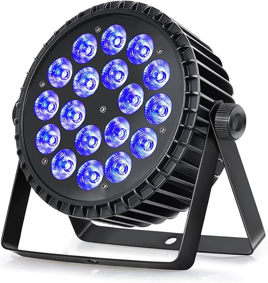 Stage Lights LED Par Lights，10X18W RGBW 4-in-1 LED DJ Par Can Light with Strobe/Wash Stage Effect by DMX512 & Sound Activated Uplighting for Events Wedding Parties Church Club DJ Live Show