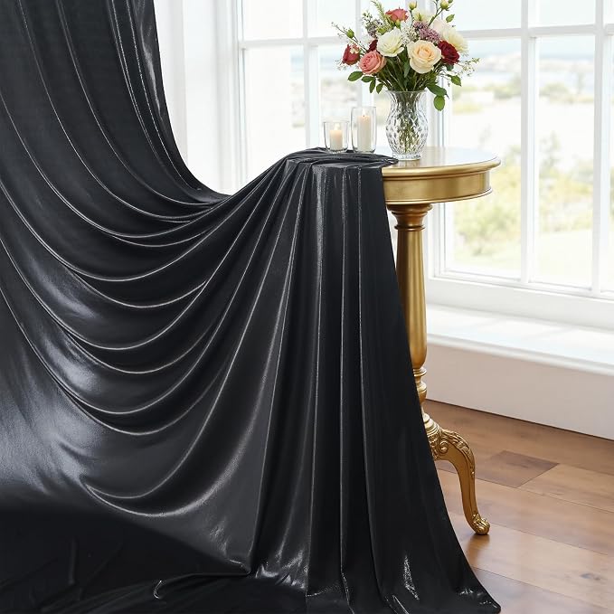 20×10FT Black Sequin Backdrop Curtains Wedding Backdrop Drapes Wrinkle-Free Thick Glitter Photo Background Fabric for Birthday Graduations Friendgiving Christmas Party Photography Stage Decor
