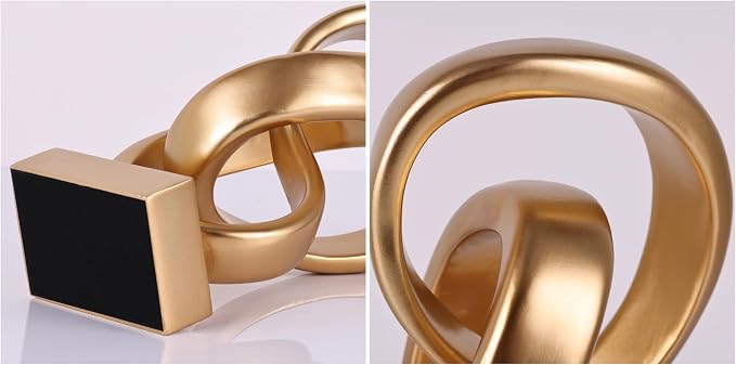 WUBIANJIE Abstract Sculpture Knot Decor, Resin Abstract Sculptures Home Decor, Modern Geometric Tabletop Art Object for Living Room Shelf Mantel Entryway Console