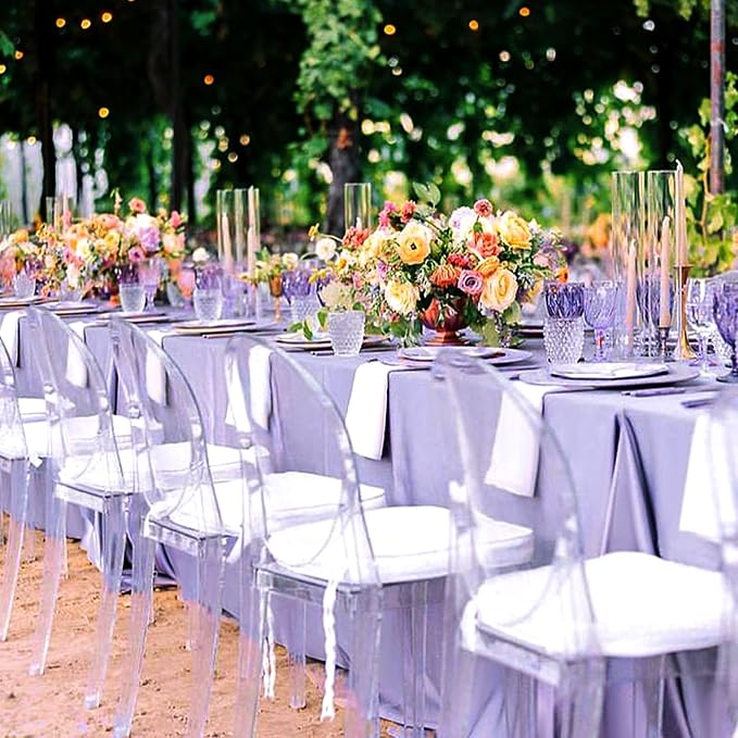 10 Pack 60 x 102 Inch Rectangle Tablecloth, Purple Tablecloth for 6 Feet Rectangle Tables, Stain and Wrinkle Resistant Washable Fabric Table Cloth for Wedding Dining Table Buffet Parties Camping