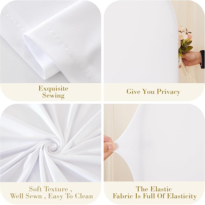 White Arch Cover Set of 2-7.2 and 6ft Arch Backdrop Cover Spandex Wedding Arch Stand Covers for Bridal Shower Wedding Baby Shower Birthday Party Ceremony Banquet Photo Background Decorations