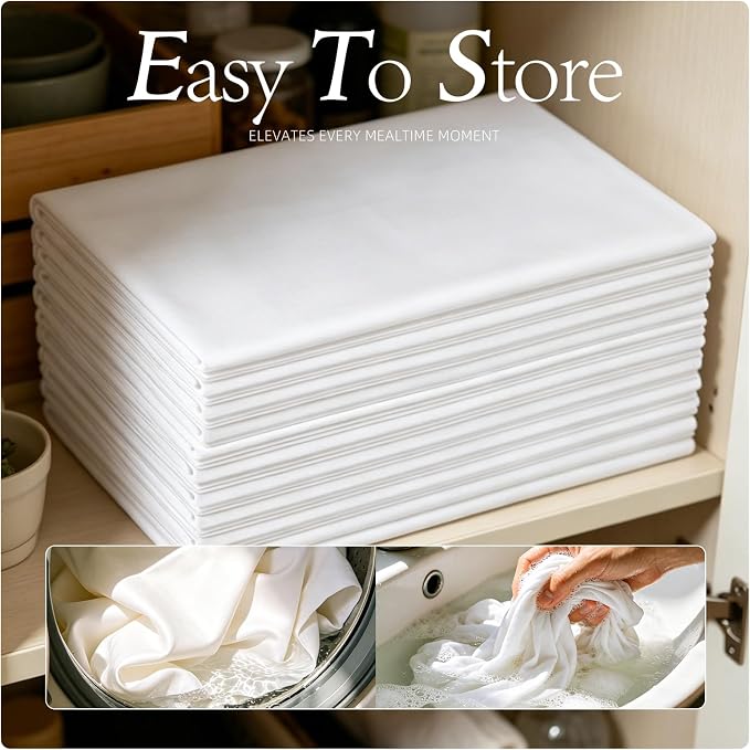 WIGENIUS 10 Pack White Table Cloth Round Tablecloths 90 Inch,Polyester Table Cloth for 5 Foot Round Tables,Wrinkle Resistant Washable Fabric Table Covers for Party,Wedding Banquet