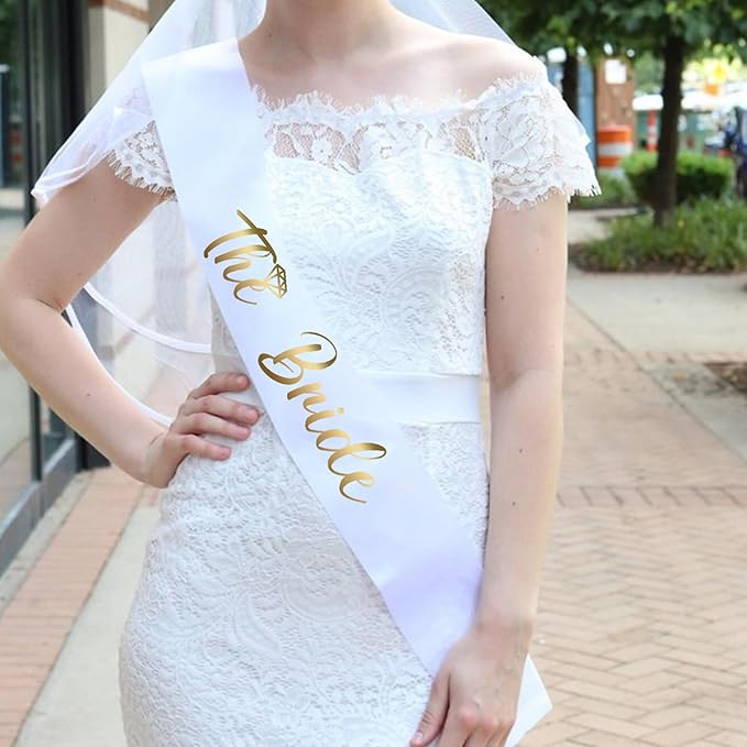 LADY&HOME Bachelorette Party Sash Set-Bride Bridesmaid Sashes for Bachelorette Party Decorations,Bridal Shower Gift,Black
