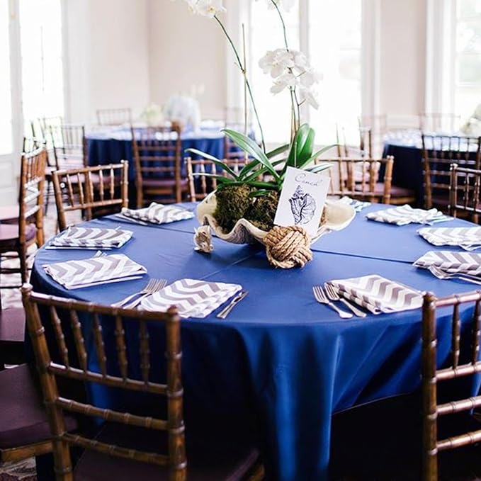 Pesonlook 10 Pack 120 Inch Royal Blue Round Table Cloths, Premium Polyester Round Tablecloth Wrinkle Resistant Washable Table Cover for Wedding, Party, Dining,Banquet,Buffet