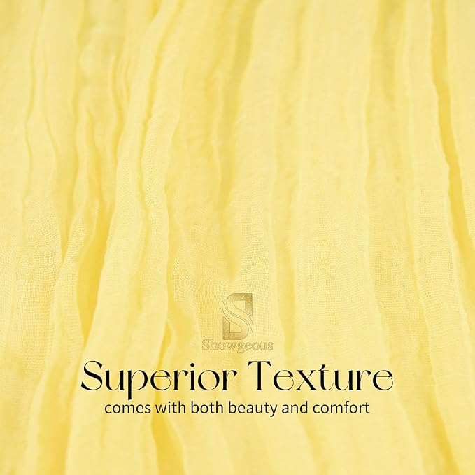 4 Pack Light Yellow Cheesecloth Table Runner 17 x 108 inch Boho Gauze Table Runner Rustic Sheer Cheese Cloth Table Decorations for Wedding Party Baby Bridal Shower Birthday Holiday Home
