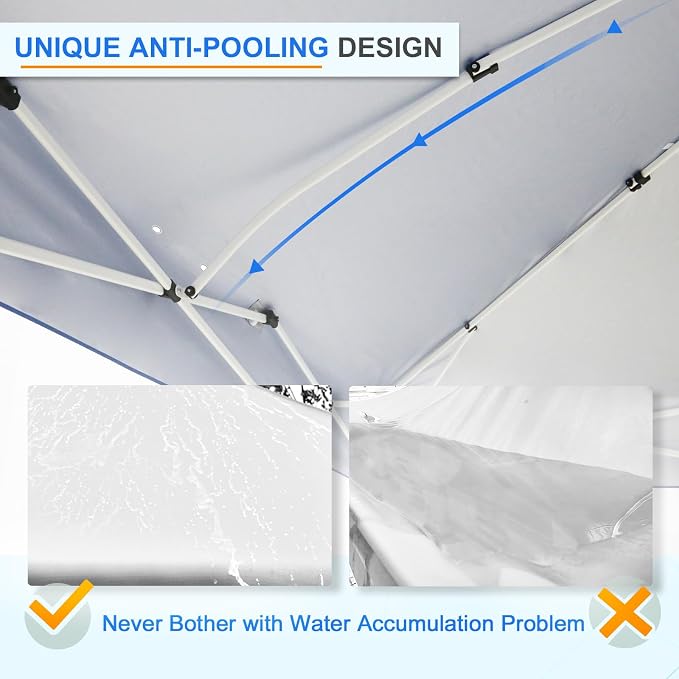 EAGLE PEAK Commercial Canopy 12x12 Pop Up Canopy Tent with 1 Sidewall, Easy Setup Heavy Duty Instant Event Shelter for Vendors & Markets, Outdoor Sun Shade, White