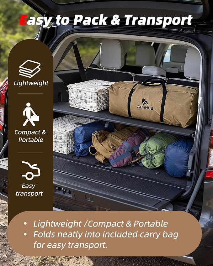 Abahub 2-4 Person Inflatable Camping Tent with Hand Pump, Easy Setup Blow Up Tent with Built-in Canopy, Waterproof 210D Oxford Fabric, Breathable & Ventilated Outdoor Glamping Tent