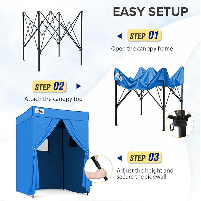 EAGLE PEAK 5x5 Pop Up Changing Tent, Flat Top Changing Room, Light Blue | Portable, Privacy Tent, Pool Cabana, Dressing Room, Shower & Toilet Use, Opaque Fabric, Instant Setup, Photoshoots, Camping