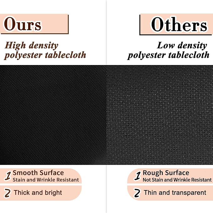 Kesfey 6 Packs Round Table Cloths 90 Inch Black Circle Bulk Linen Tablecloth Wrinkle Resistant Tablecloths Washable Polyester Fabric Round Table Cover for Wedding Camping Banquet Dining Party