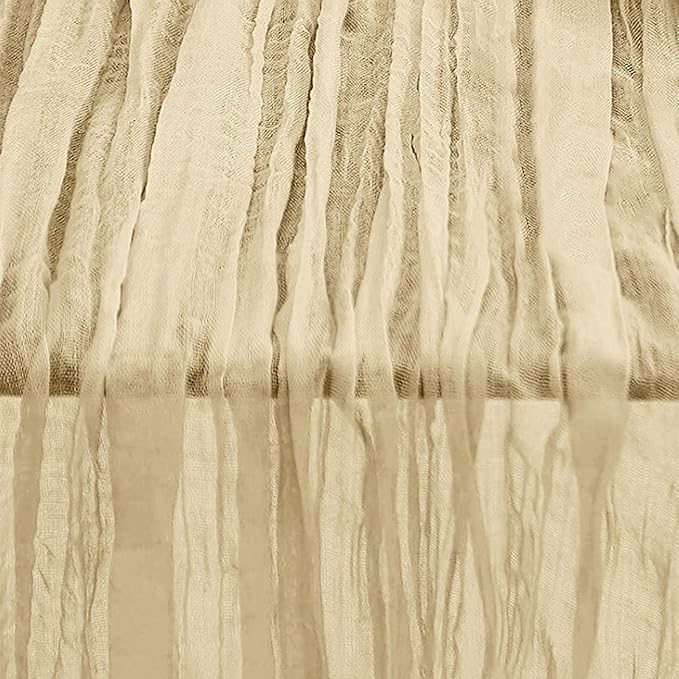 6 Pack Beige Cheesecloth Table Runner 35x120 Inch 10Ft Rustic Gauze Cheese Cloth Table Runner Sheer Cheesecloth Table Runners for Wedding Party Bridal Shower Decoration