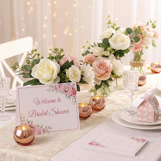 36 Pcs Rose Gold Candle Holders-Rose Gold centerpieces for Birthday Party, Wedding, Bridal Shower, Sweet 16. Mother's Day Brunch Table Decorations