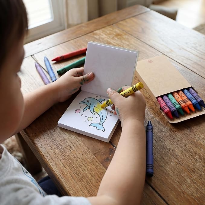 270 Pcs Mini Under The Sea Coloring Books Welcome Back to School Gifts for Students with Crayons Kids Ocean Animals Coloring Book Party Favors
