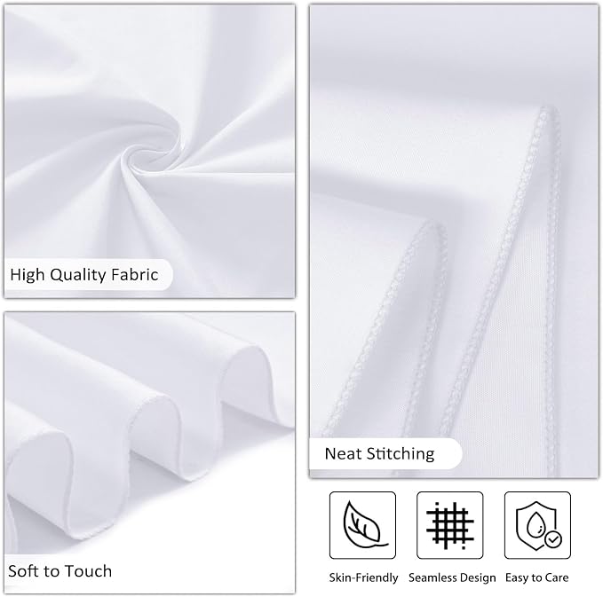 8 Pack White Table Cloth 70 x 70 Inch Square Tablecloth, Wrinkle Resistant White Tablecloth Washable Polyester Fabric for Party Wedding Banquet