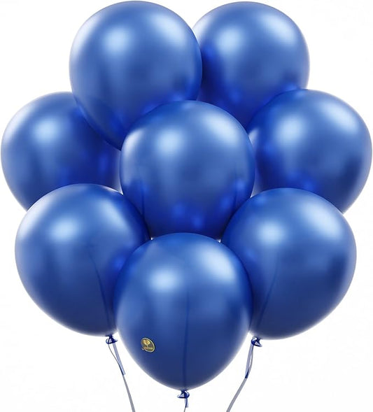 AFTERLOON® Biodegradable Balloons 24 pcs Pearlized Blue 12 Inch, Pearlescent Thickened Extra Strong Latex Helium Float, Colorful Bulk Color ballon baloon Globos Para Decoration De Fiestas Kids