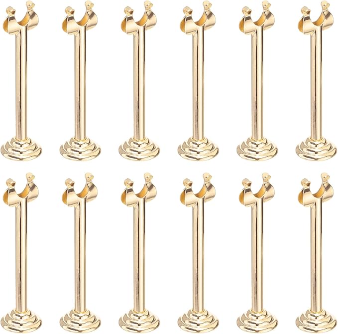 MECCANIXITY 12Pcs Table Number Holder 3.15 Inch Place Card Holder Picture Holders Gold Table Sign Holders for Wedding Anniversary Birthday Party