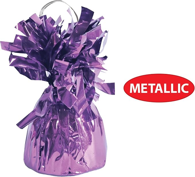 Beistle Metallic Wrapped Balloon Weight – 12 Pack, Pink Balloon Centerpiece Bouquet Holders, Party Decoration Accessories for Birthdays, Weddings, Graduations, and Retirement Celebrations, 6 Oz