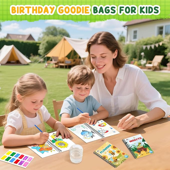 ZMLM 24 Water Coloring Books for Kids Party Favors - Bulk Mini Coloring Books for Kids Ages 4-8,Small Birthday Goodie Bag Stuffers School Teacher Return Gift Art Crafts Classroom Prizes (Nature)