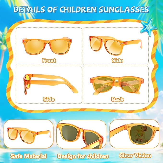 Sunglasses Party Favors for Kids - Girls Sunglasses Age 3-8 with UV 400 Protection, Neon Sunglass Party Favors Bulk for Students Classroom, Valentines Easter, Kids Goodie Bags Stuffers - 12 Packs