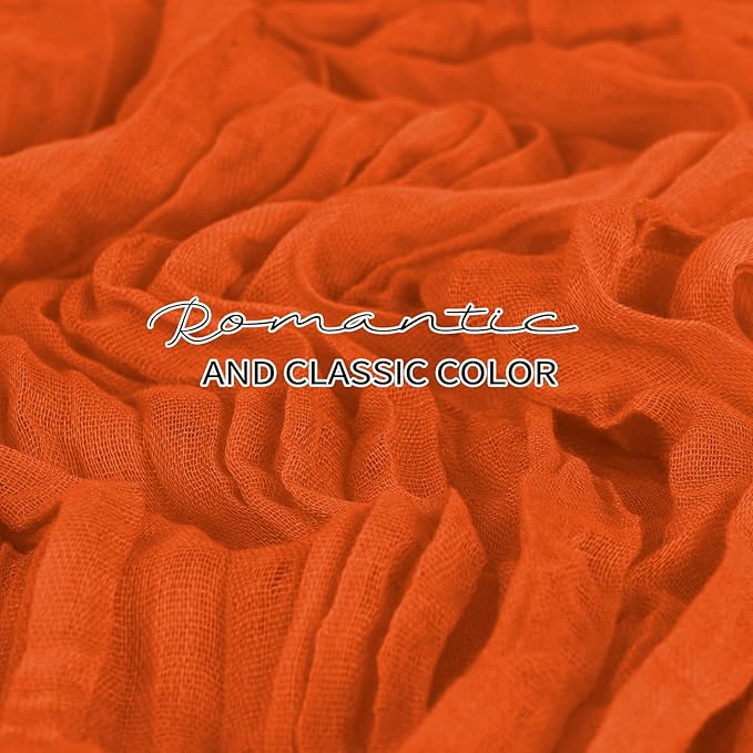 24 Pack Cheesecloth Table Runner 20 x 120 inch Cheese Cloth Table Runner Bulk,Romantic Boho Sheer Gauze Fabric Table Runners for Wedding Reception,Party,Bridal Shower Table Decor(Orange)