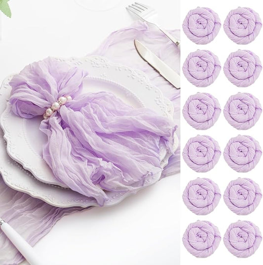 60 Pack Lilac Cloth Napkins 21x21 Inches Lilac Cheesecloth Napkins Set of 60 Washable Dinner Table Napkins for Wedding Bridal Baby Shower Rustic Boho Cotton Gauze Family Gathering Table Decor