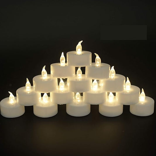 400Pack Battery Tea Lights Candles - LED Tea Lights Realistic Bright Flickering Holiday Gift Operated Flameless LED Tea Light for Festival& Celebration Warm White Battery Powered(sets of 50*8)