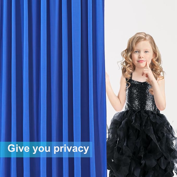 10x12 Royal Blue Backdrop Curtains for Wedding Party Wrinkle Free Backdrops Curtain Drapes Fabric Decorations Photo Back Drop Cloth for Baby Shower Photography Stage Reception 5ft x 12ft,2 Panels