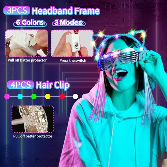 JOJUJB 250PCS Glow in the Dark Party Supplies for Kids Adults,Light Up Party Favors with Light Up Toy Glasses,100 Glow Sticks Bulk Party Pack DIY Glow Necklaces,Bracelets hora loca accessories