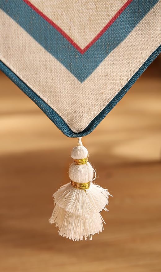 bilin gaier Vintage Blue Peacock Small Table Runner for Table,Decorative Linen 63 Inches Long Table Runners,Decor Tabletop for Kitchen,Dining,Tea Party,Home,Christmas,12"x63"