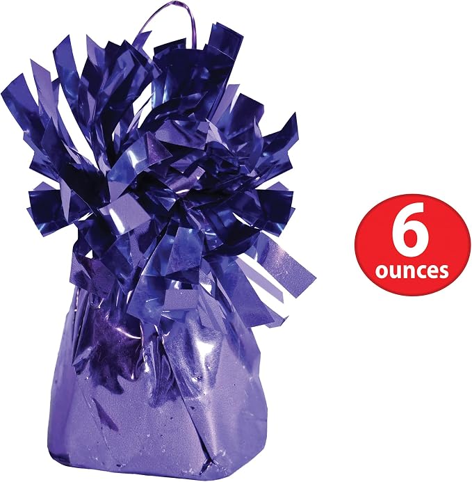 Beistle Metallic Wrapped Balloon Weight – 12 Pack, Lavender Purple Balloon Centerpiece Bouquet Holders, Party Decoration Accessories for Weddings, Baby Showers, Easter, and Spring Celebrations, 6 Oz