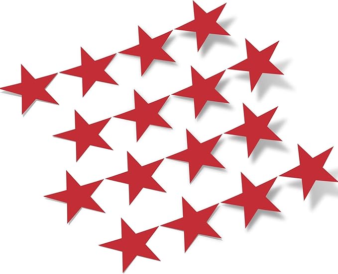 (2 inch) Set of 100 Red Stars Vinyl Wall Decals Stickers - Removable Adhesive Safe on Smooth or Textured Walls Bathroom Kids Room Nursery Decor