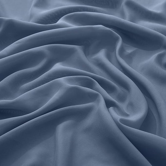 VACVELT Dusty Blue Chiffon Fabric by The Yard, 60 Inch Wide Chiffon Sheer Fabric Bolt Wedding Draping Fabric, Soft Chiffon Fabric for Wedding Arch Draping Backdrop, Party Decor (Pre-Cut, 3 Yards)
