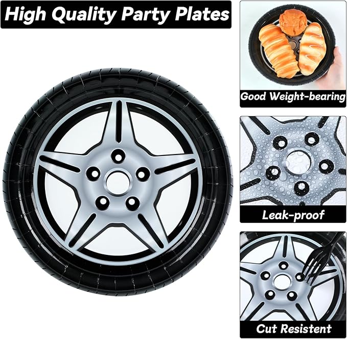 50 Guests Race Car Party Plates and Napkins Party Supplies Racing Car Party Decorations Disposable Tableware Set Racing Sports Themed Dinnerware Favor for Race Car Birthday Baby Shower, 200PCS