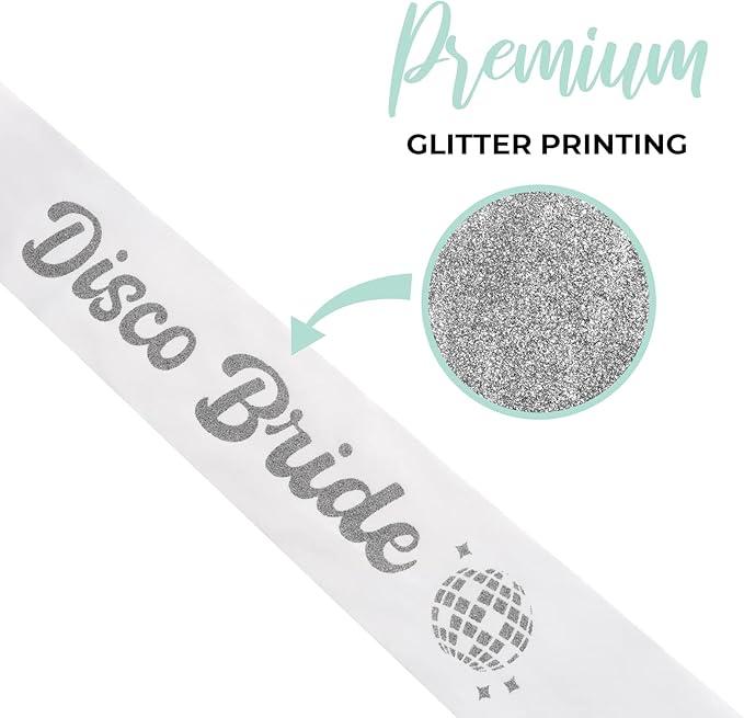 Pop Fizz Designs Last Disco Bachelorette Party Veil for Brides