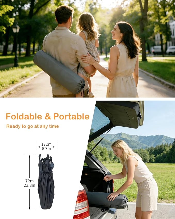 Pop Up Baby Play Pen with Auto-Lock & Aluminum Frame | Instant Setup Portable & Foldable Playpen with Carry Bag, Outdoor Baby Tent with Canopy for Beach, Backyard, Travel & Camping