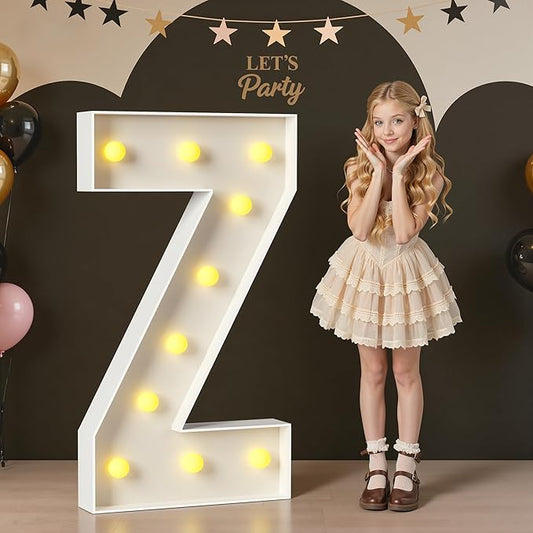 Marquee Letters 4 Feet Tall, 4FT Large Light up Letters Z, Big Sign Z with Warm White Light for Birthday Wedding Proposal Engagement Graduation Party Backdrop Decorations