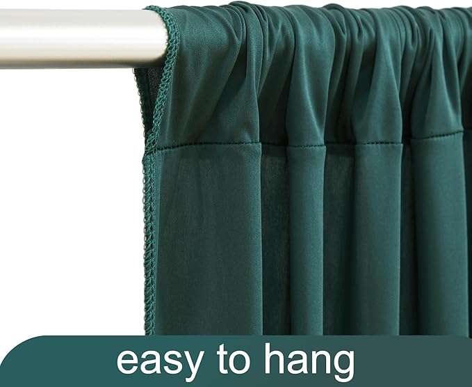20ft x 10ft Hunter Green Backdrop Curtain for Parties Dark Green Wrinkle Free Backdrop Drapes Panels for Baby Shower Birthday Party Photo Photography Polyester Fabric Background Decoration