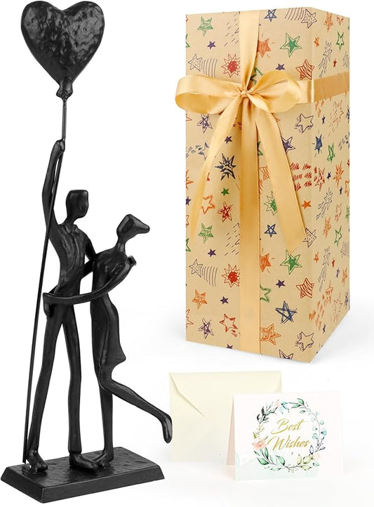 Kresecioo Wedding Gifts for Couples 2026, Romantic Couple Iron Sculpture 12in Handcrafted Passionate Love Metal Statue Decoration, Anniversary for Women Men Her Him Wife Husband Birthday Gifts