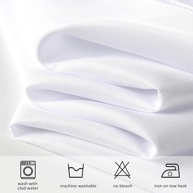 8 Pack White Table Cloth 60x84 Inch Rectangle Tablecloths for 6 Foot Rectangle Tables, Wrinkle Resistant Washable Polyester Fabric Rectangular Table Cover for Dining Banquet Wedding Party