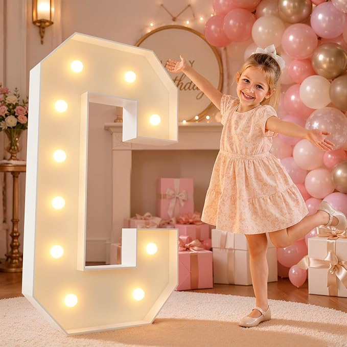 imprsv 4FT Marquee Light Up Letters for Birthday Party Decorations Large Marquee Letters for Wedding Event Bridal Shower Engagement Anniversarty Party Decor,Letter C