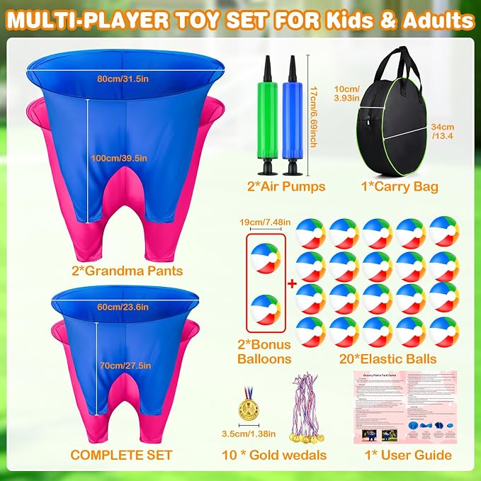 Granny Pants Yard Game for Kids & Adults- Giant Outdoor Carnival Game for Family Parties, Company Team Building, Backyard, Lawn Reunion Fun