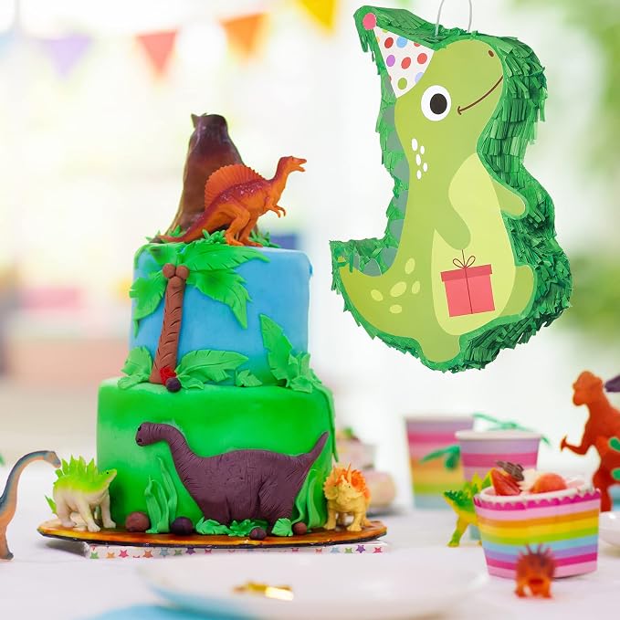 Sratte Dinosaur Piñata For Birthday Party Decor, 15.5 x 10 x 2.8 In Dino Piñata