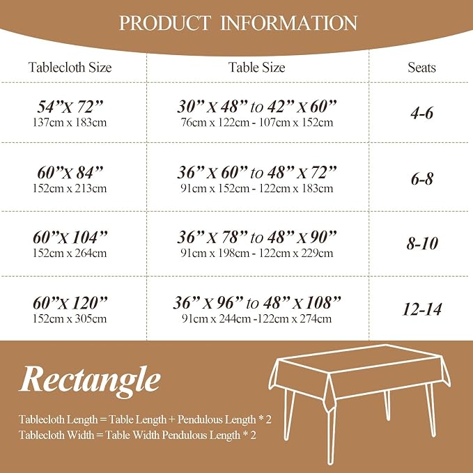 Simple&Opulence Premium 100% Linen Hemstitch Tablecloth-60 x 104 Inch White, Natural Fabric, Rectangular Tablecloth for Indoor and Outdoor Use