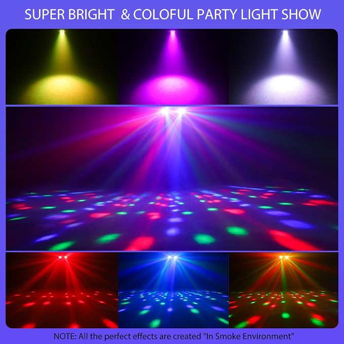 Telbum DJ Lights with Stand RGBW LED Derby Par Light Set Remote Control DJ Lights for Parties Sound Activated Disco Pirty Light for Stage Gig Bar Club Band Wedding