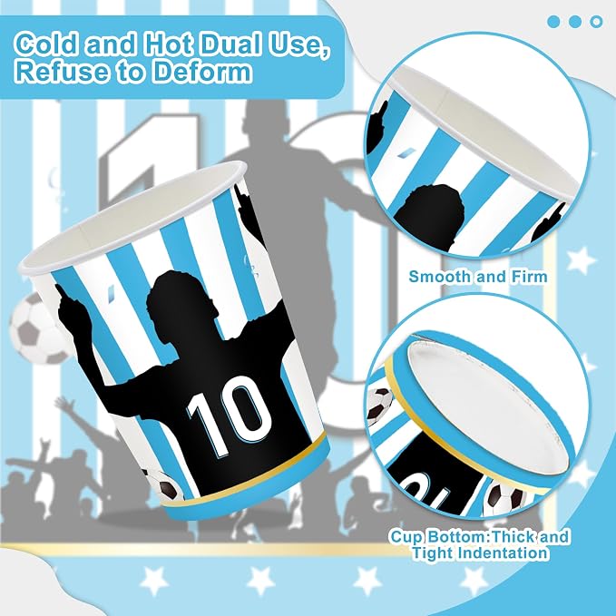 120 Pcs Soccer Birthday Party Supplies Serves 20 Guests Boys Party Supplies Fottball Party Decorations Decorations Plates Napkins and knife and fork