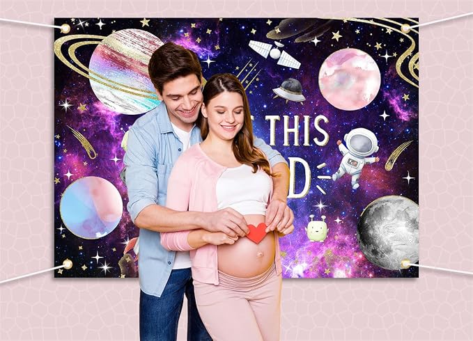 Avezano Space Galaxy Backdrop Out Space Galaxy Planets Astronaut Baby Shower Background for Photography Cosmic Starry Universe Theme Newborn Banner (7x5ft)