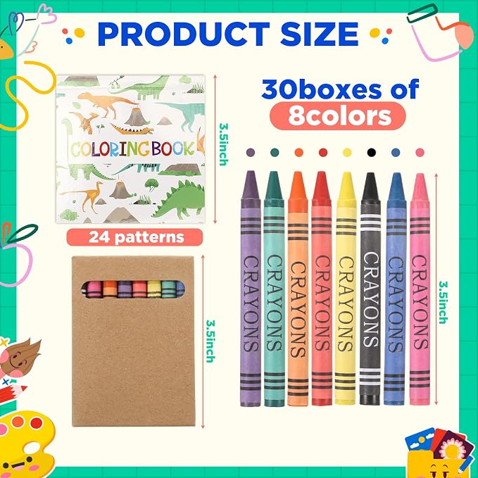 270 Pcs Mini Dinosaur Coloring Books Welcome Back to School Gifts with Crayons Kids Bulk Dinosaur Party Favors Goodie Bag Stuffers for Students